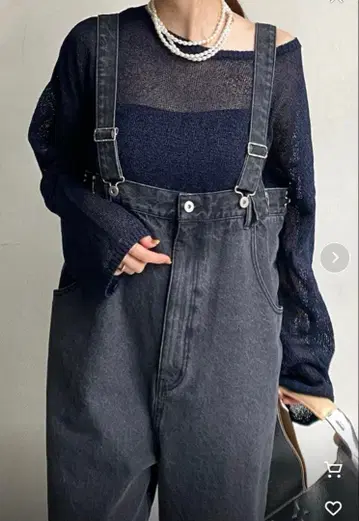 새상품급 doudou 페이퍼얀 풀오버 네이비