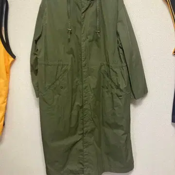 SEASON 후드 부착 롱 코트 올리브