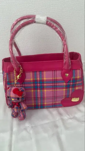 헬로키티 35주년 타탄 체크 산리오 미니 보스턴 백