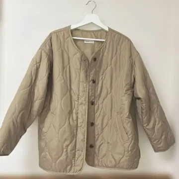 베이지 퀼팅 자켓 가벼운 아우터 얇은 소재 LL 빅