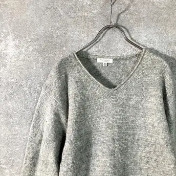 BEAUTY&YOUTH 하이 게이지 니트 그레이 V넥 심플 알파카