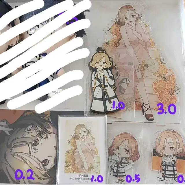 밀그램 마히루 생일 아크릴스탠드 외 굿즈