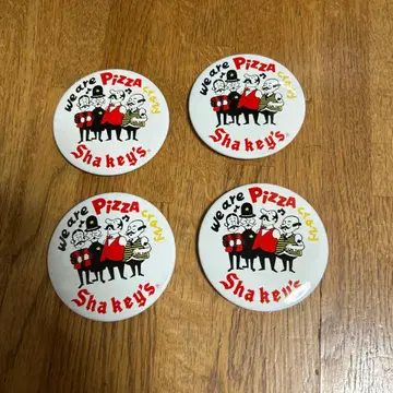 Shakey's 셰이키즈 피자집 쇼와 레트로 캔뱃지 4개