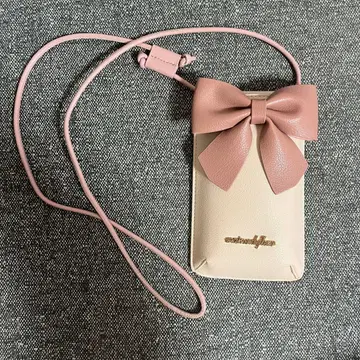 리본 가젯 숄더백 아이보리 핑크 메종 드 플뢰르