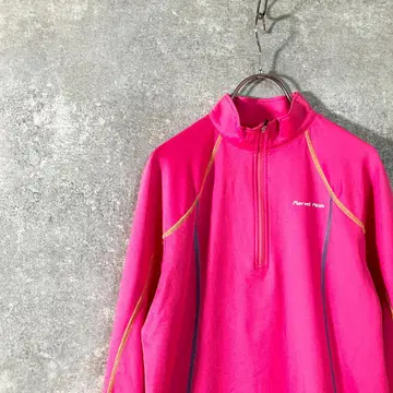 phenix 하프 지퍼 트레이닝복 핑크 하이넥 롱T 아웃도어