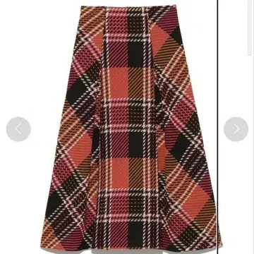 미사용 새상품 스나이델 로빙 체크 스커트 롱 기장 빨간색 계열