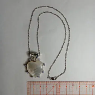 실버 925 하트형 크리스탈 장식 목걸이