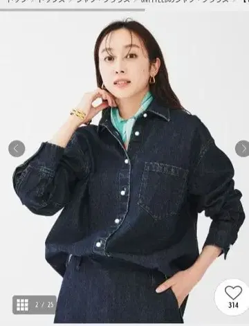 새상품 언타이틀/펄 조 단추 빈티지 오버 데님 셔츠