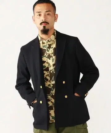 BEAMS PLUS 네이비 더블 블레이저