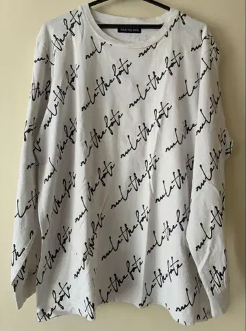 RULE THE FATE 필기체 로고 롱T 사이즈 2 화이트