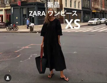 새상품 ZARA 포플린 티어드 원피스