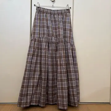 FREAK'S STORE 체크 무늬 플레어 롱 스커트