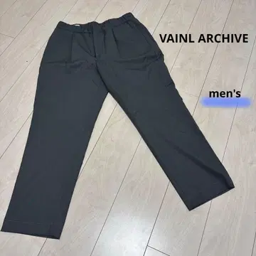 VAINL ARCHIVE 그레이 턱 와이드 팬츠