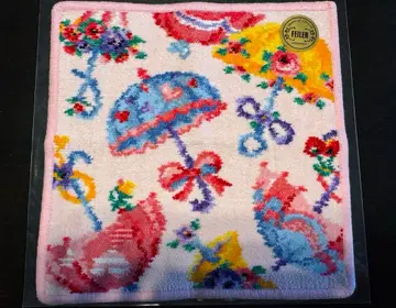 페이 폼폼 파라솔 핑크 타월 손수건