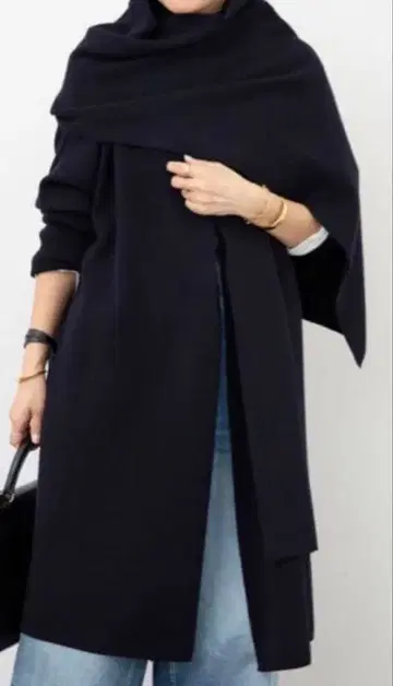 Deuxieme Classe 네이비 니트 코트