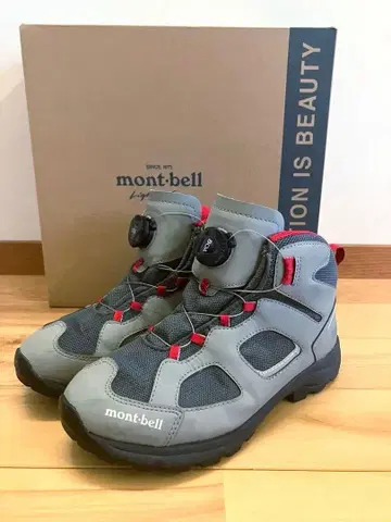 mont-bell 등산화 BOA 시스템 그레이/레드 23cm