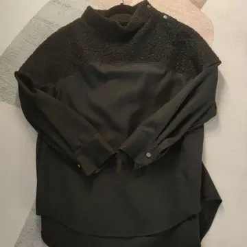 블랙 절개 긴팔 셔츠