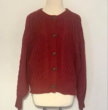 [ 새상품급 ] 오버 사이즈 케이블 니트 가디건 긴팔