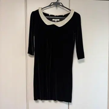 로페 피크닉 블랙 벨벳 원피스