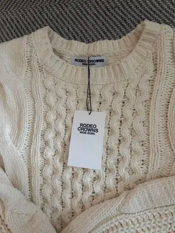 RODEO CROWNS 케이블 니트 스웨터 프리 사이즈 아이보리