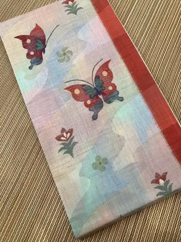 기모노 나비 자수 후쿠로 오비  육통