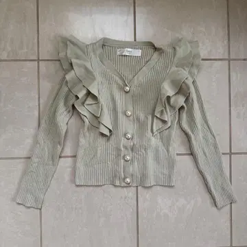 tocco closet 프릴 가디건 라이트 그린