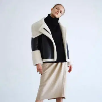 ELENDEEK 봄버 자켓 인조 가죽 무스탕