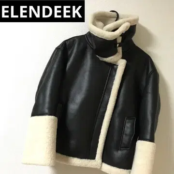 ELENDEEK 봄버 자켓 인조 가죽 무스탕