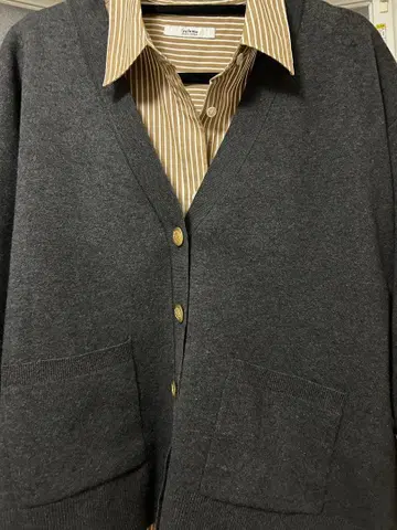 완판템 relume 코튼 캐시미어 믹스 더블 니트 v넥 가디건