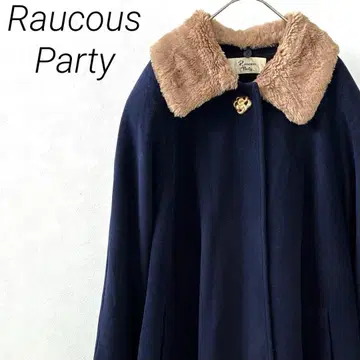 Raucous Party 롱 코트 포켓 부착 퍼 부착 루즈핏