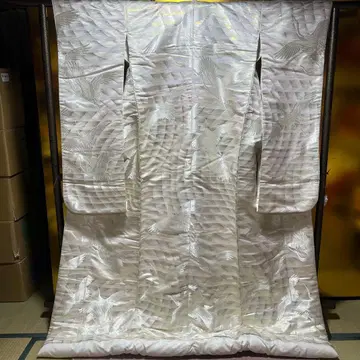 우치카케 시로무쿠 순수 실크 펄 박 니시진 비단