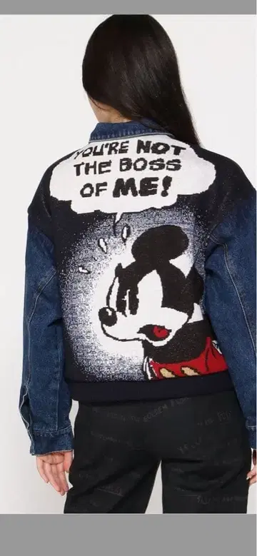 데시구알 미키마우스 백 프린트 데님 자켓 인디고