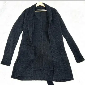 컨디션 최상 NOID 숄카라 가운 코트 롱 가디건 니트 블랙