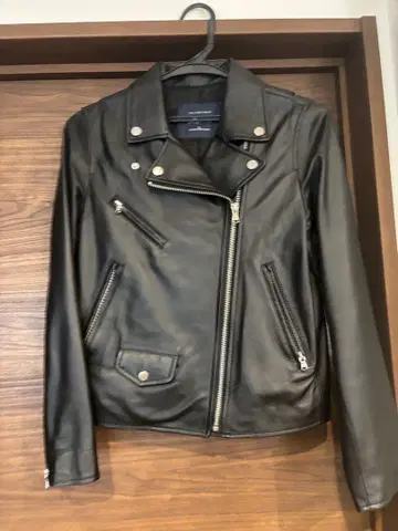 블랙 가죽 라이더 자켓