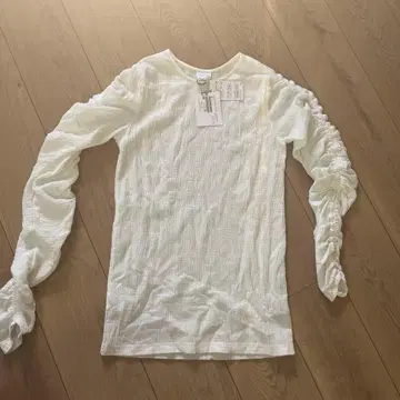 CITY SHOP 리브 편 긴팔 T셔츠 F 사이즈 화이트