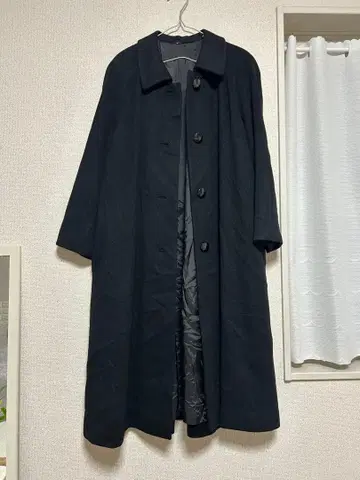 캐시미어 100% 블랙 롱 코트