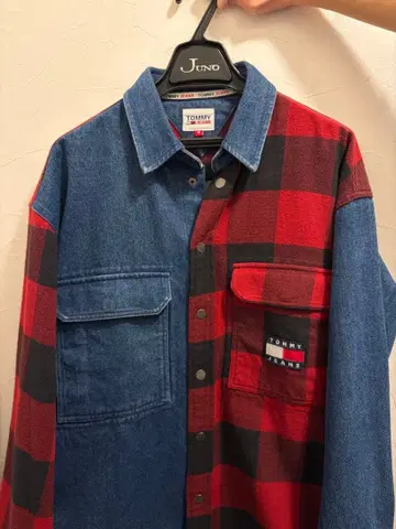 TOMMY JEANS 체크 무늬 데님 자켓 M