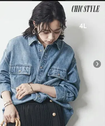 면 100% 라이트 온스 데님 셔츠 시크 스타일 chic style