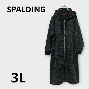 SPALDING 스펄딩 후드 부착 롱 지퍼 후드티 3L 멜란지 그레이