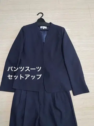 네이비 팬츠 수트 세트