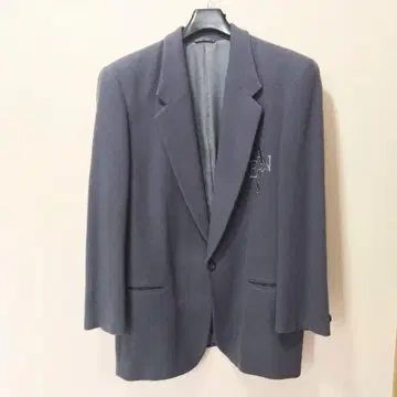 ANEWS CALL HOMME 자수 로고 블루 그레이 테일러드 자켓