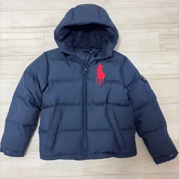 새상품급 랄프 로렌 빅 포니 다운 자켓 두툼한 네이비 짧은 기장