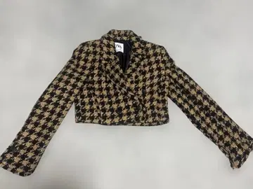 ZARA 숏 기장 자켓 체크 S