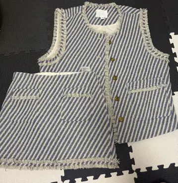 H&M 스트라이프 베스트 스커트 셋업