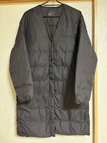 무인양품 MUJI 경량 포켓터블 다운 코트 노카라 M-L