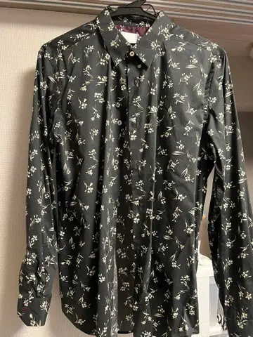 Paul Smith 블랙 꽃무늬 긴팔 셔츠 M