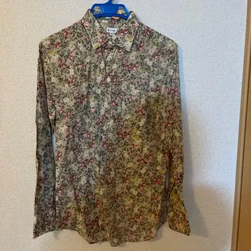 남성용 Paul Smith 꽃무늬 긴팔 셔츠 M 사이즈