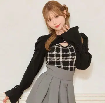 apres jour 소매 리본 니트 앙상블