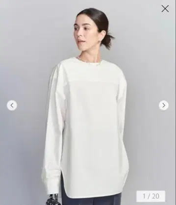 beauty&youth 코튼 크루넥 블라우스 M