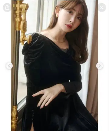 herlipto Majestic 벨루어 드레스 블랙